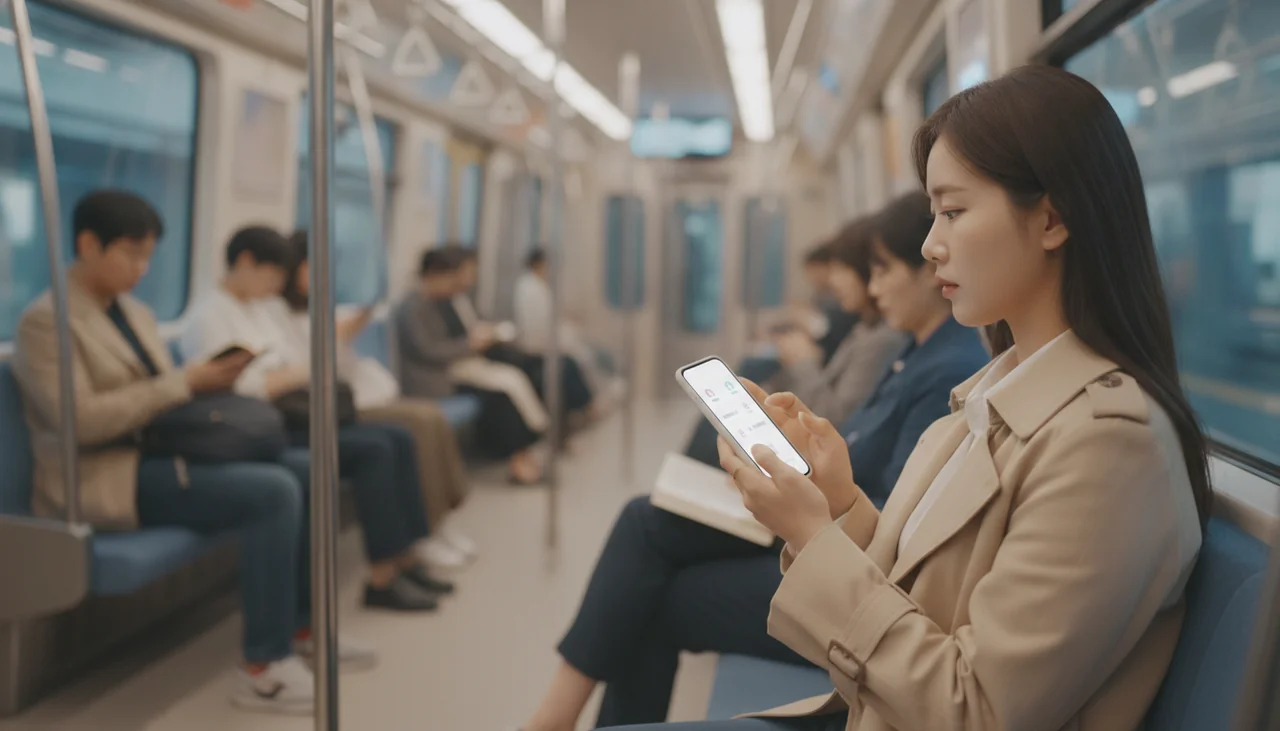스마트폰으로 신청하는 사람